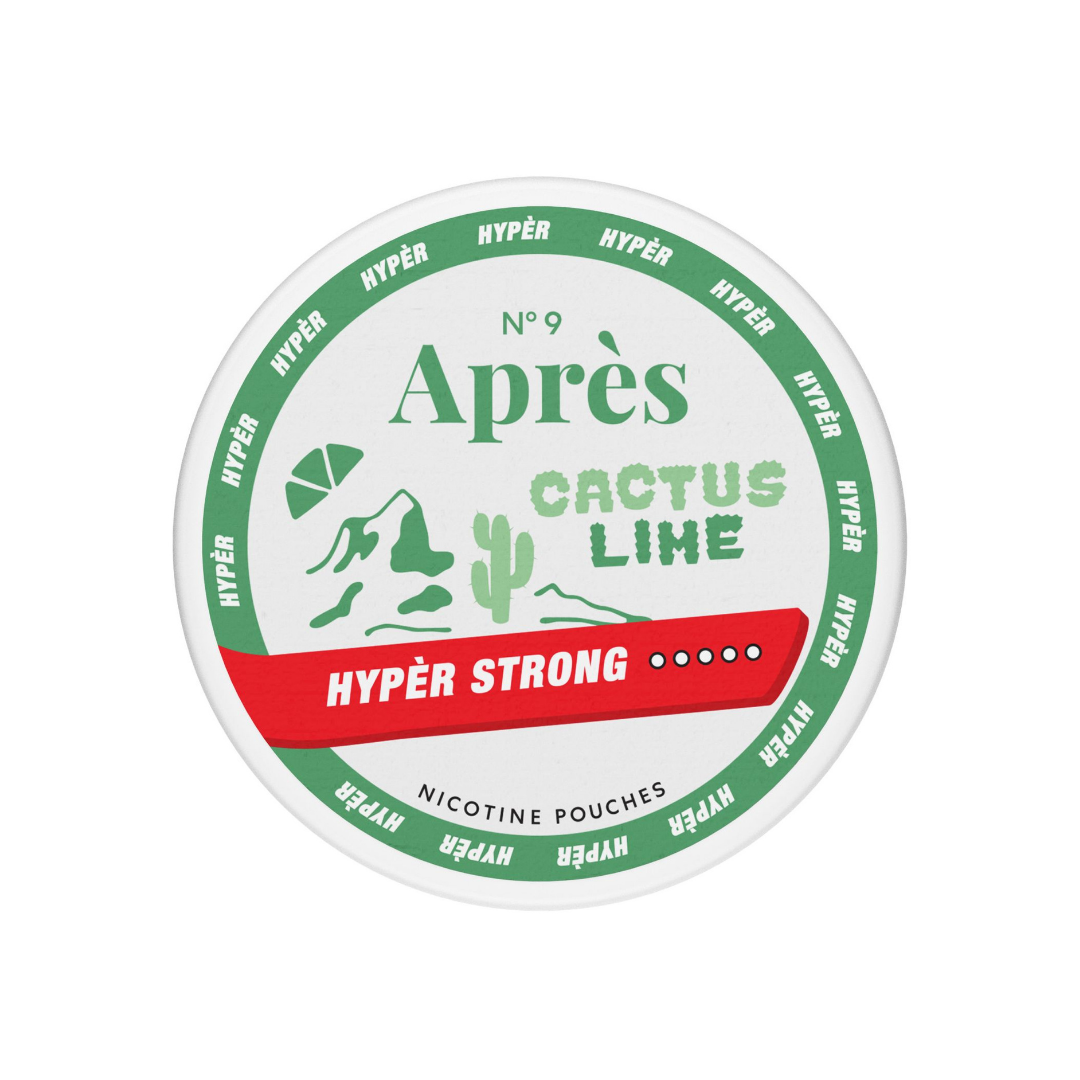 Detail close-up of the circular cactus lime product container featuring a green and white label design.