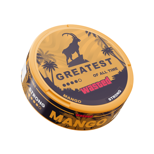 Detail close-up of the circular can featuring tropical design, giraffe illustration, and yellow flavor label
