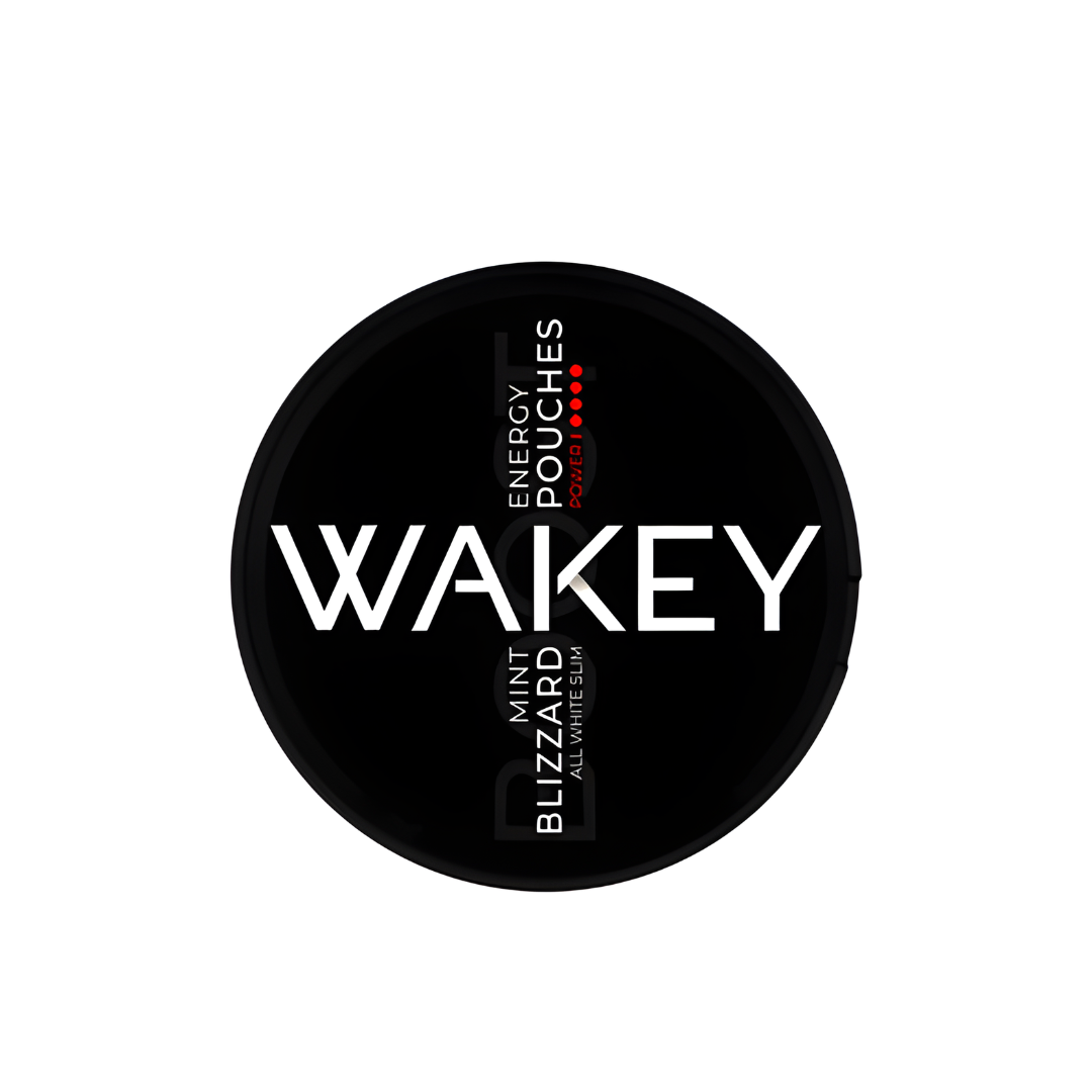 Wakey logo in black and white on a transparent background, showcasing the brand identity.