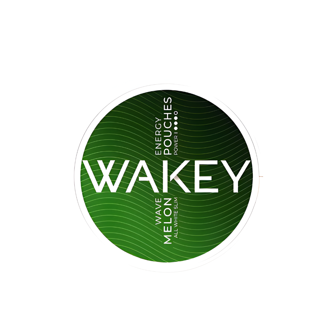 Wakey logo in circular design featuring green and white colors, showcasing a transparent background.