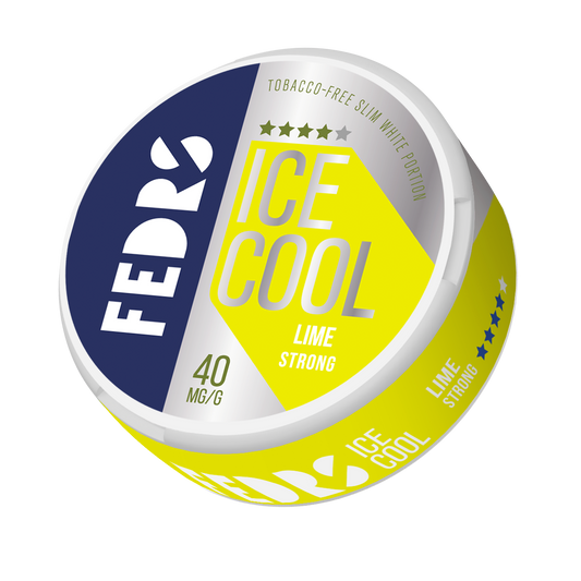 Front view of a circular can featuring vibrant yellow and blue colors with a citrus flavor logo.